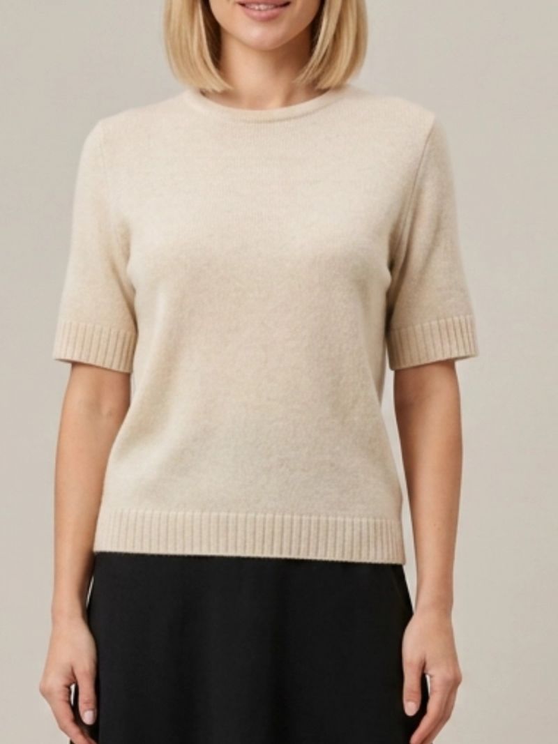 Pulover cashmere MS crem