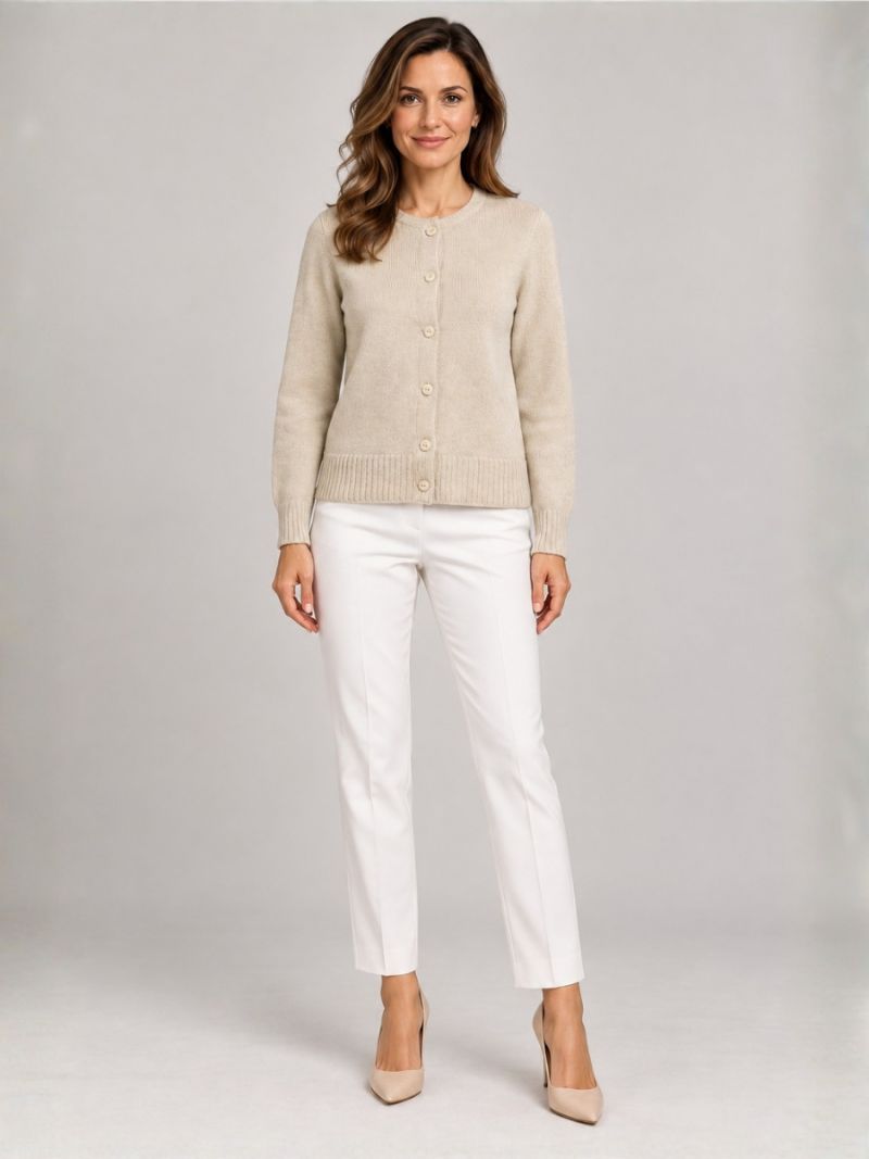 Cardigan cashmere crem