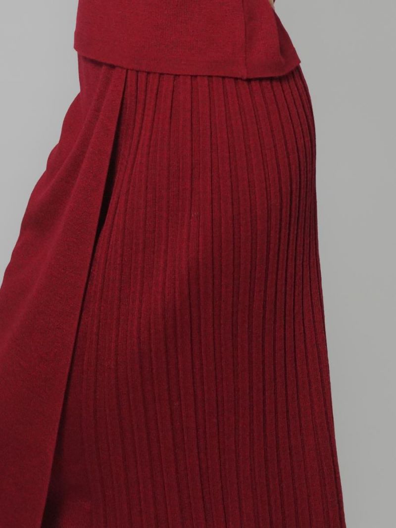 Fusta lână cu goffree lateral