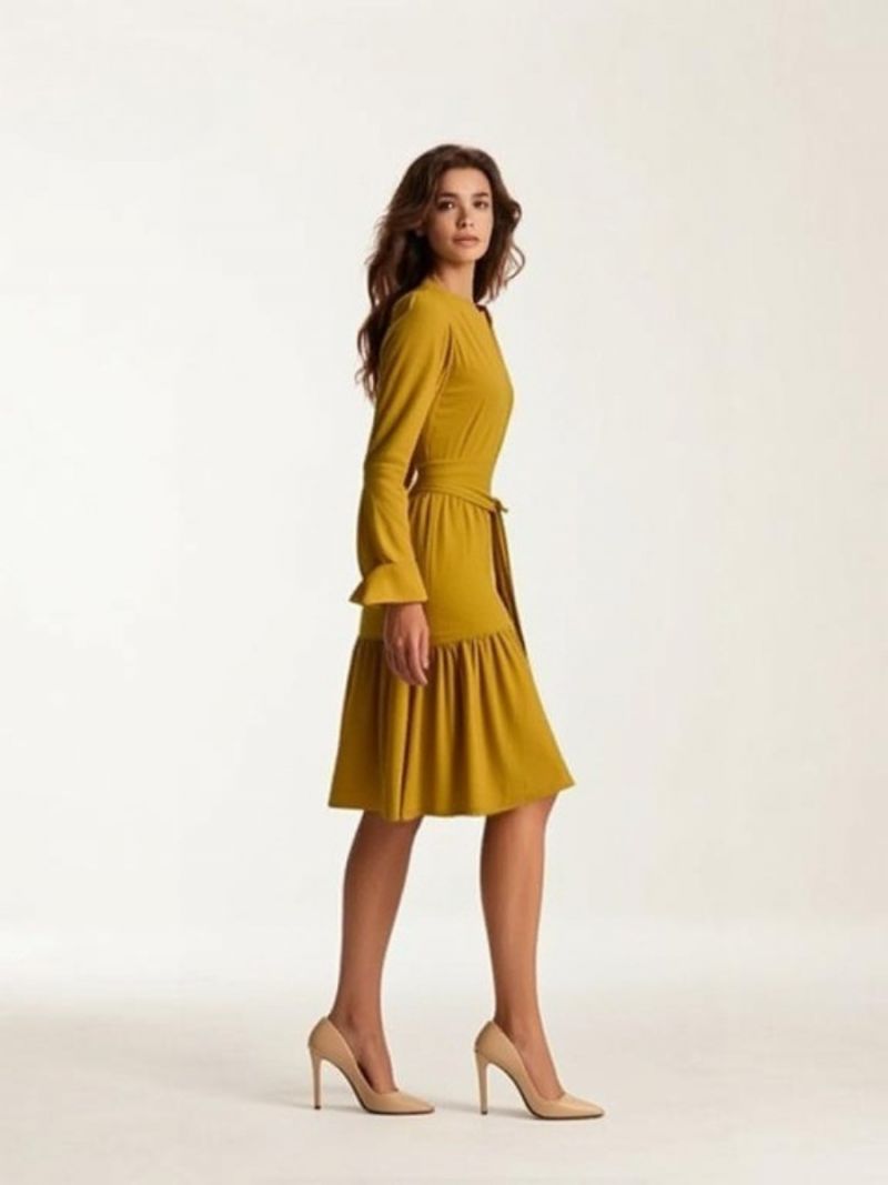 Rochie matase mustar