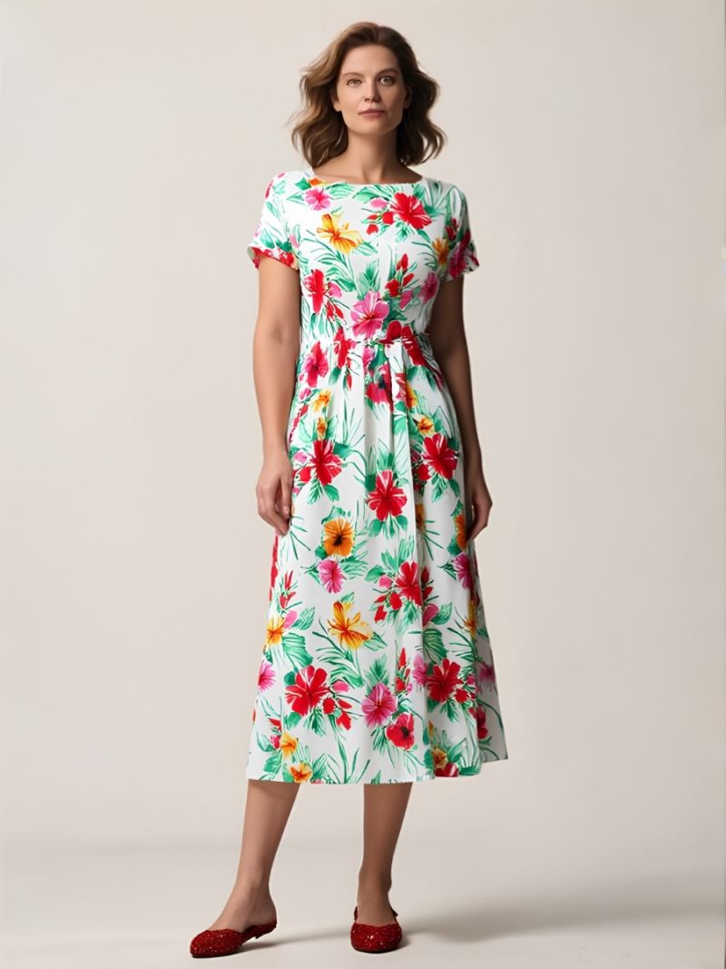 Rochie evazată print floral
