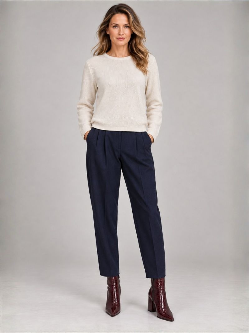 Pulover din cashmere crem ajur