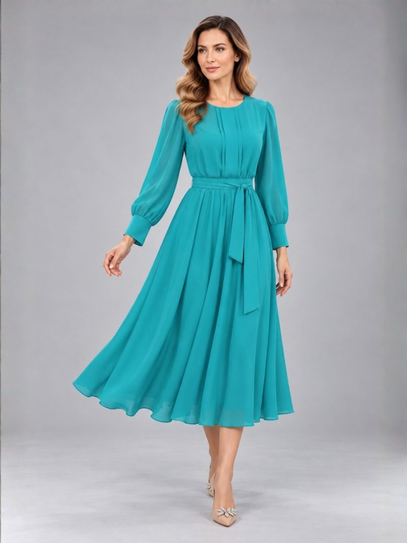 Rochie event voal turquoise