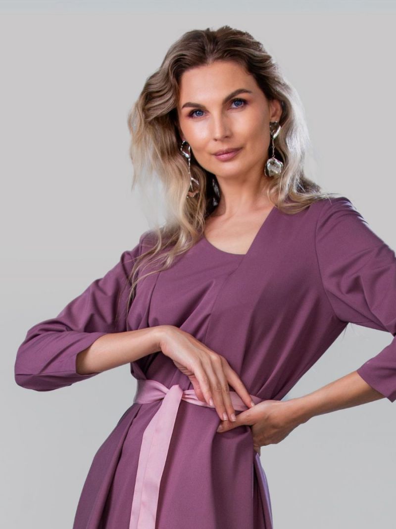 Rochie event mov cu broderie