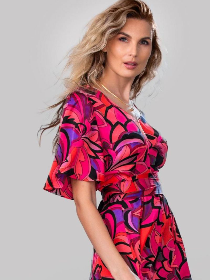 Rochie silueta multicolora