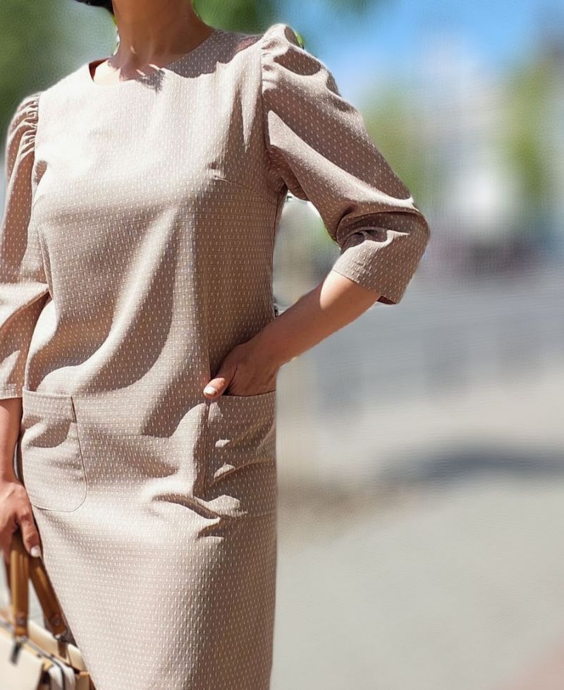 Rochie dreapta bej (SANDI)