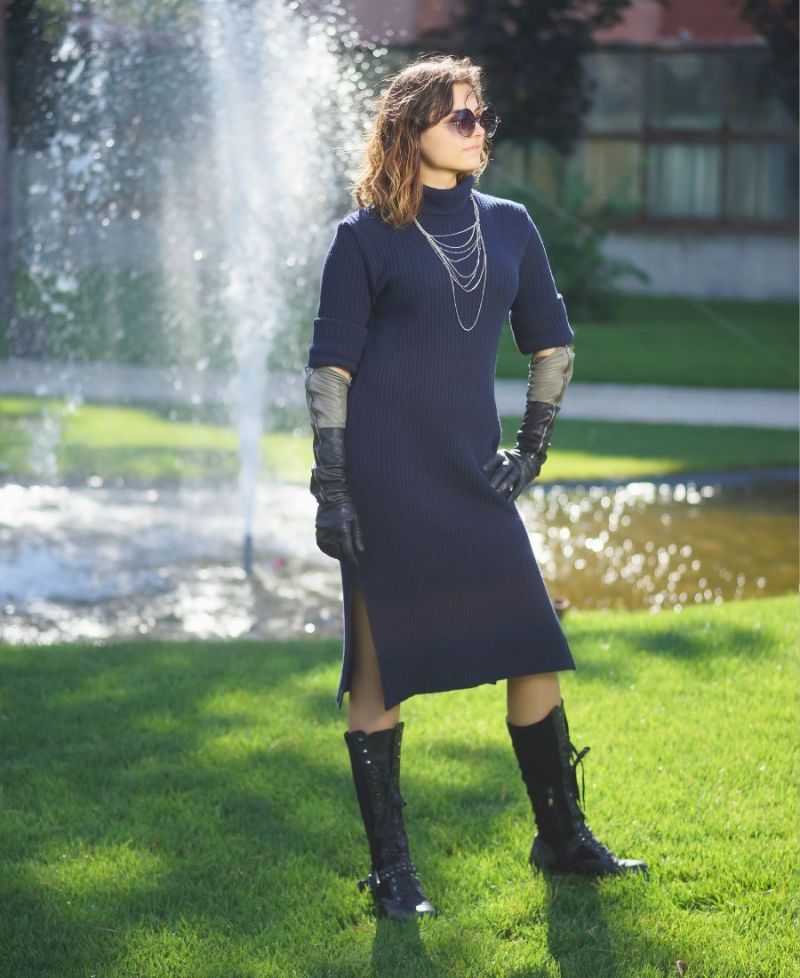 Rochie lunga dreapta din cashmere