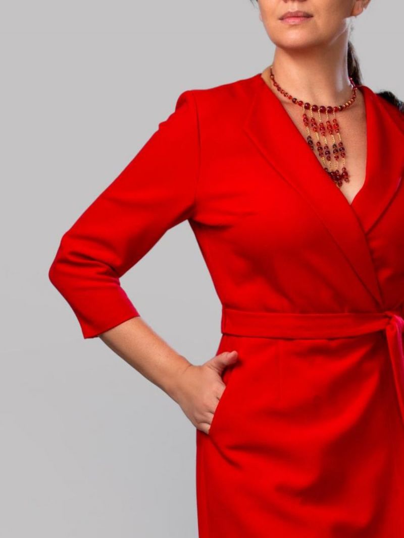 Rochie event Kimono rosu