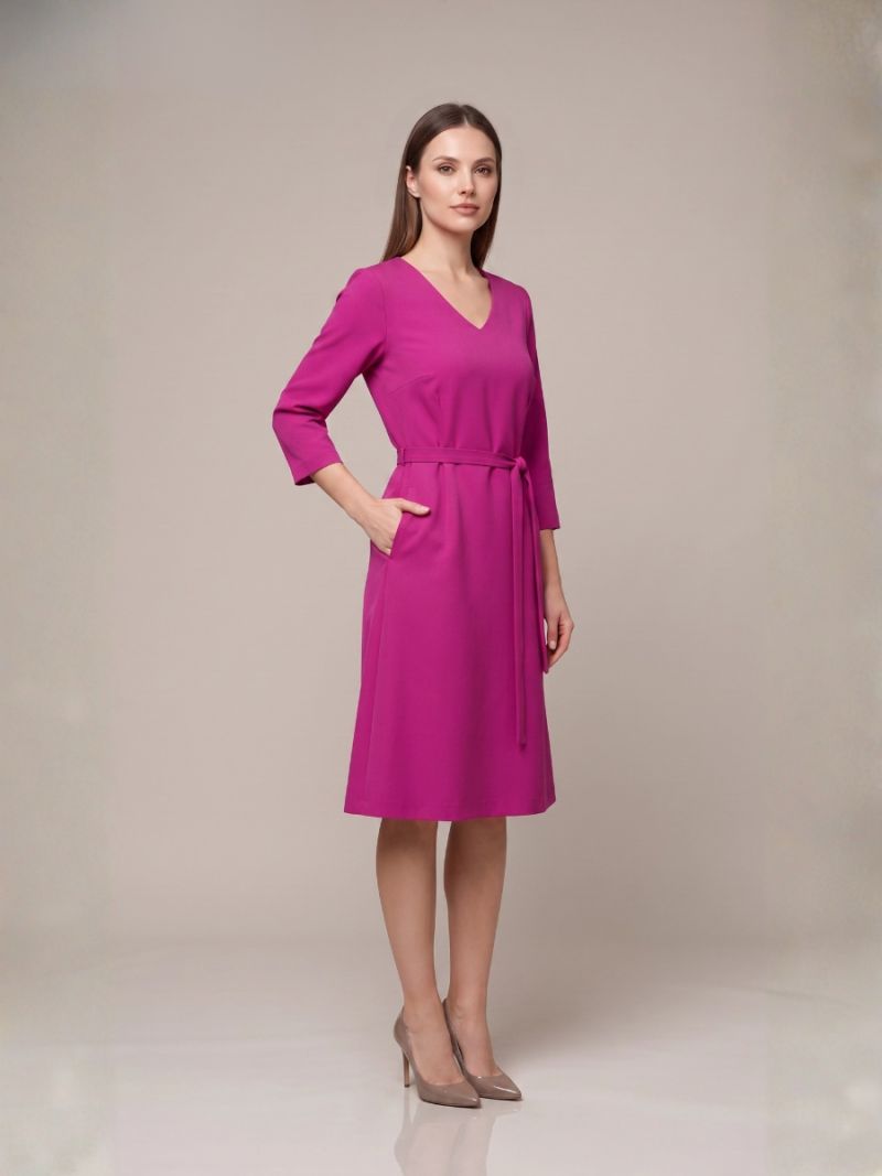 Rochie A-silueta fuxia