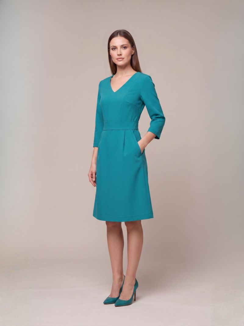 Rochie A-silueta tourquoise