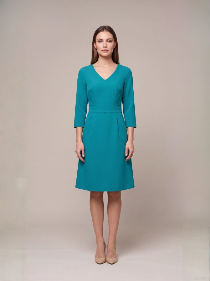Rochie A-silueta tourquoise