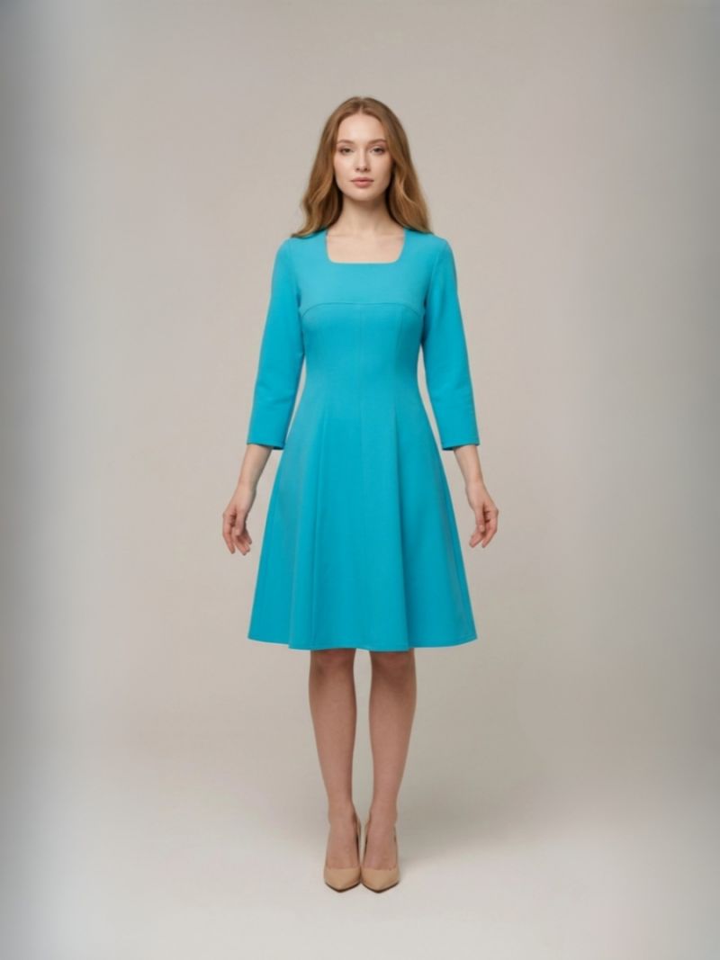Rochie silueta scurta turquoise