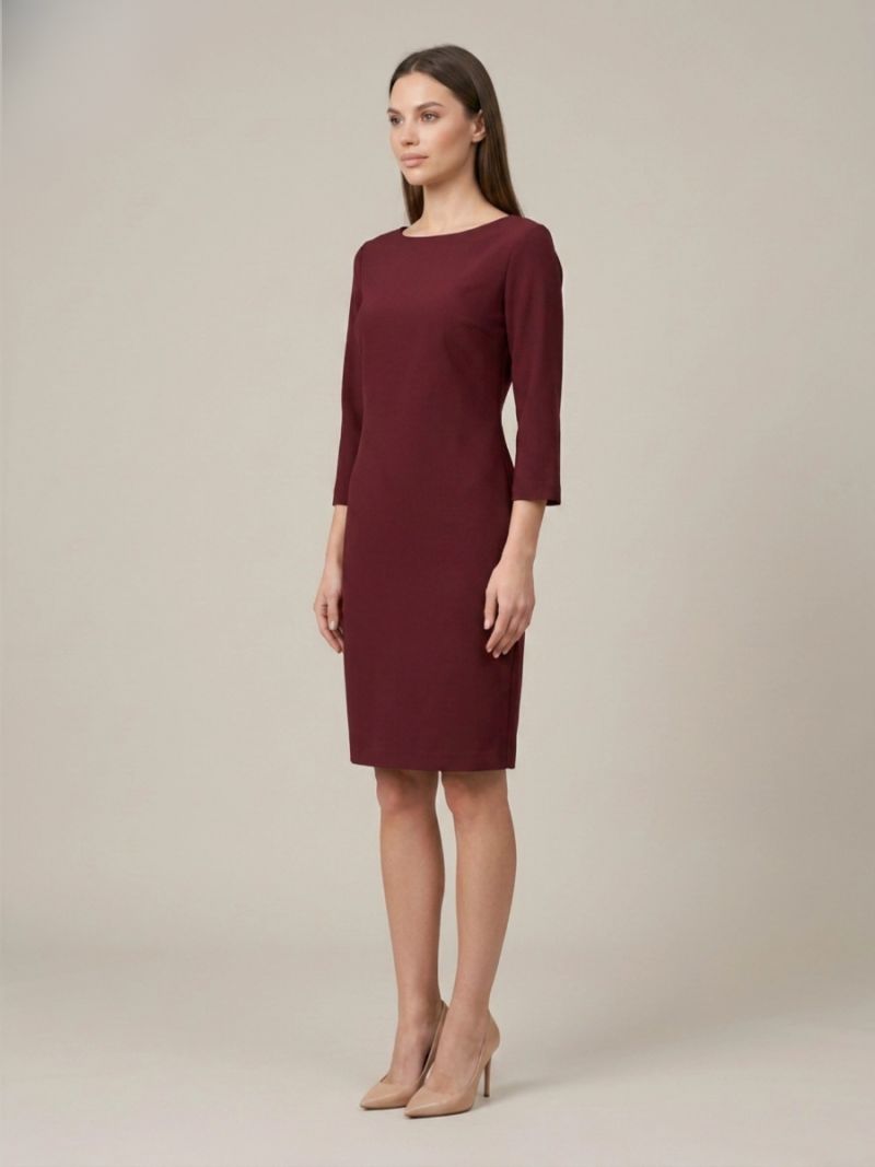 Rochie semi-ajustata bordo