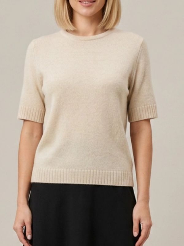 Pulover cashmere MS crem