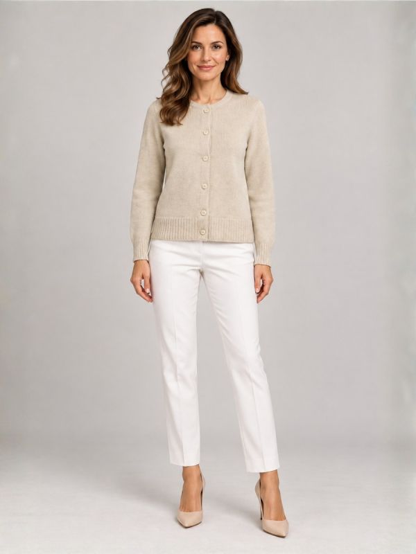 Cardigan cashmere crem