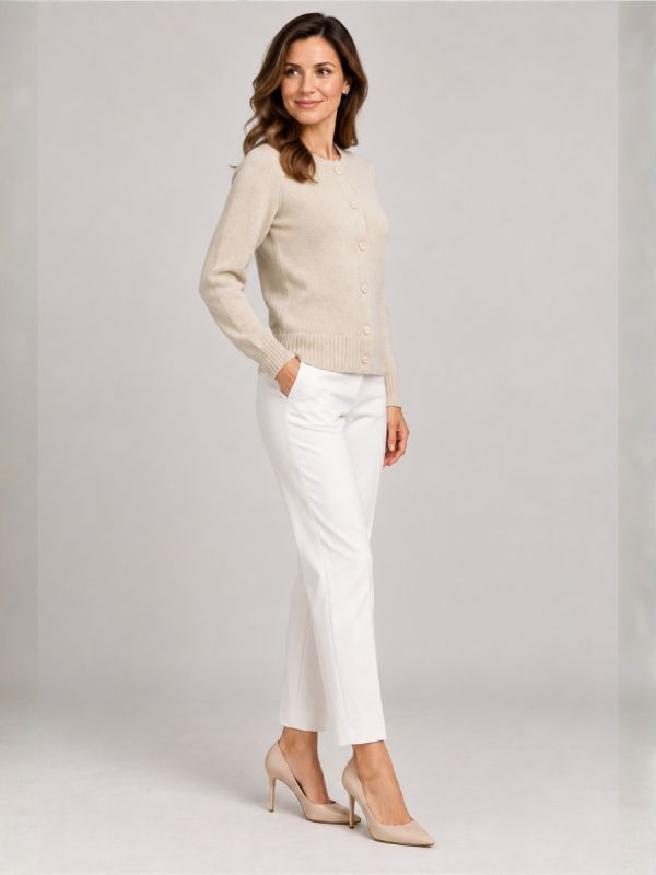Cardigan cashmere crem