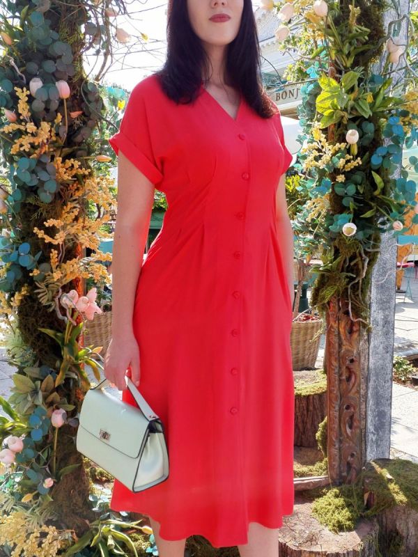 Rochie tip camasa coral MV