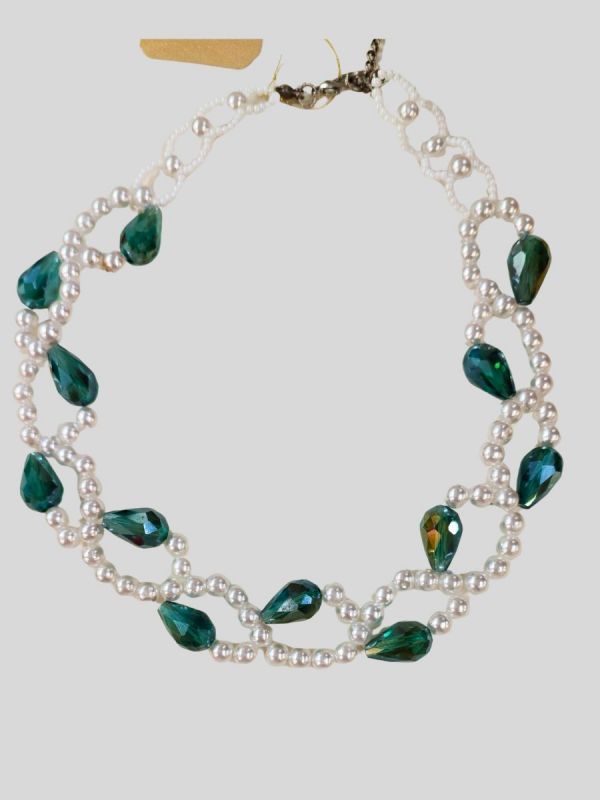 Colier Choker cu Pietre Verzi