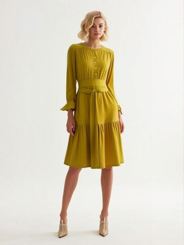 Rochie matase mustar