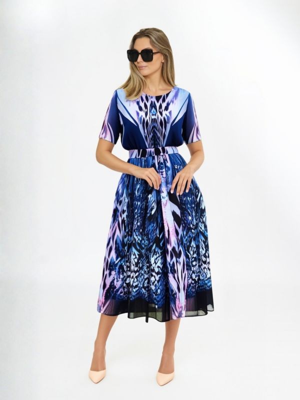 Rochie lungă din voal blu