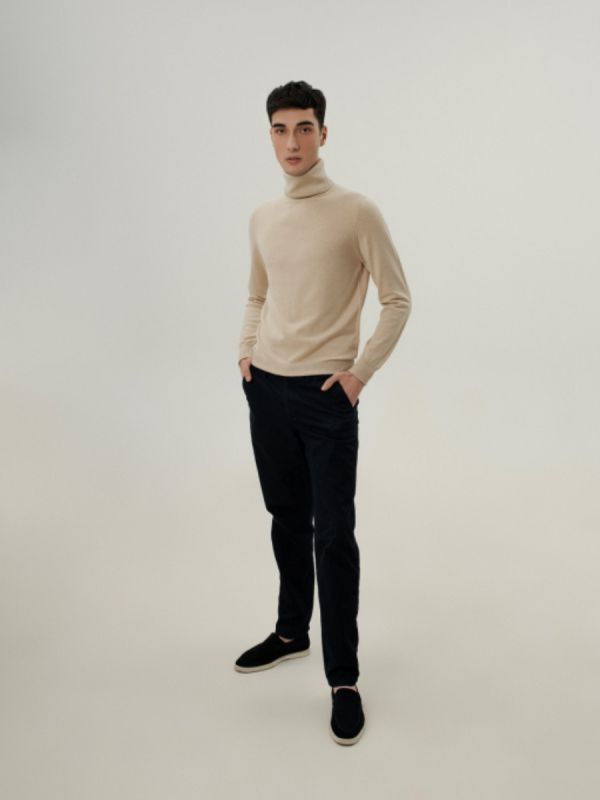 Hermina Pulover Barbati Guler Inalt Tricotata ML233