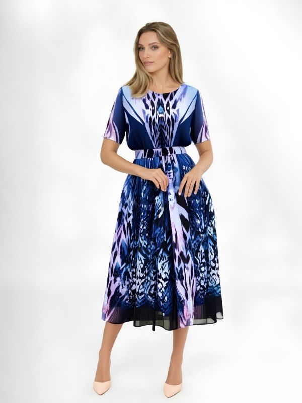 Rochie lungă din voal blu