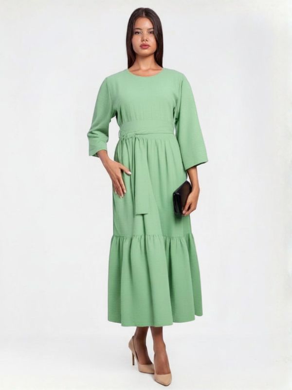 Rochie Lunga de stofa naturala Boho Volane