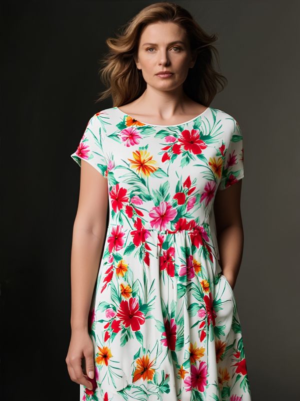 Rochie evazată print floral