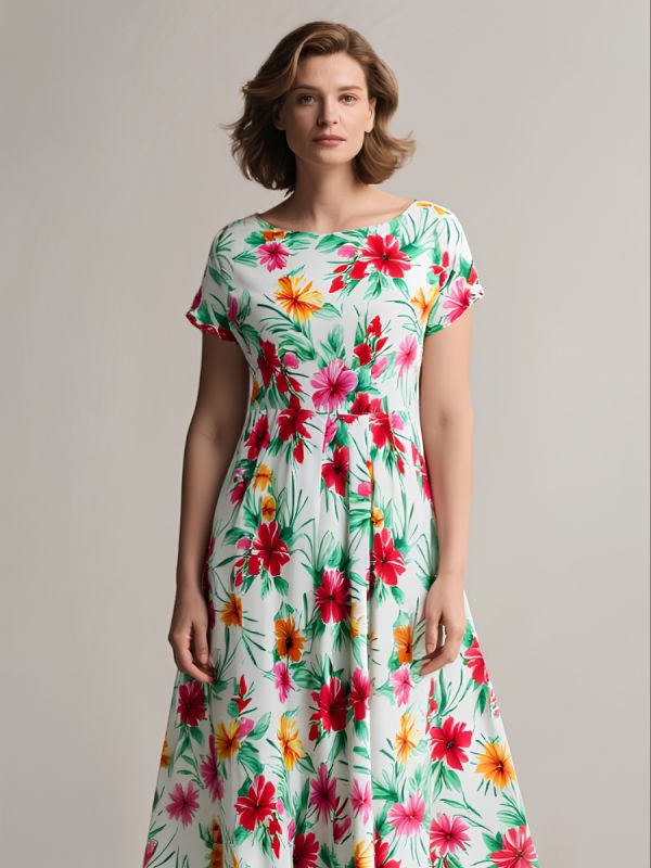 Rochie evazată print floral