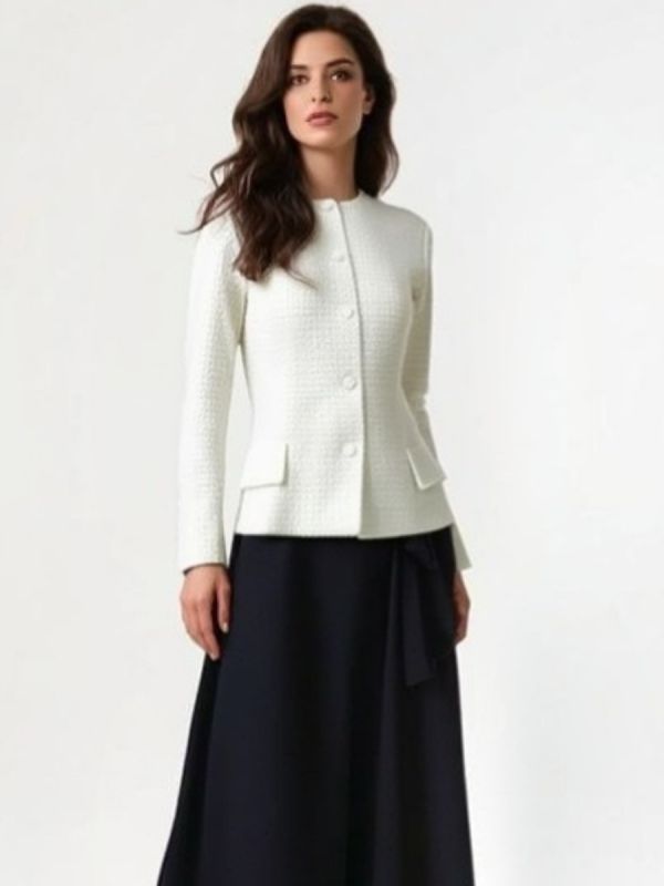 Sacou Chanel semiajustat alb