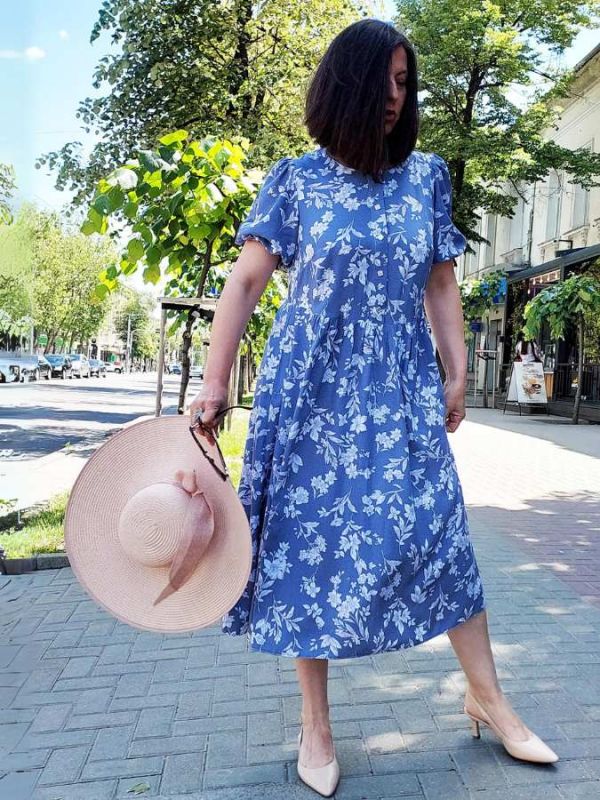 Rochie evazată french denim