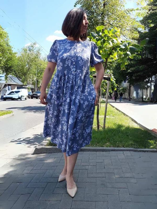 Rochie evazată french denim