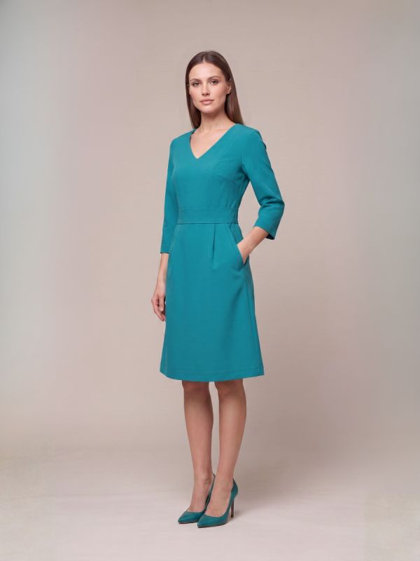 Rochie A-silueta tourquoise