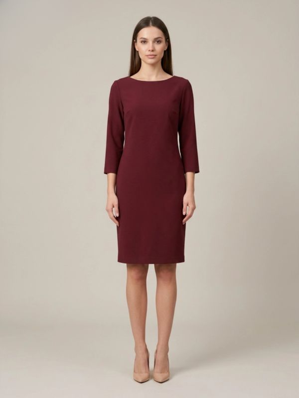 rochie semiajustata bordo